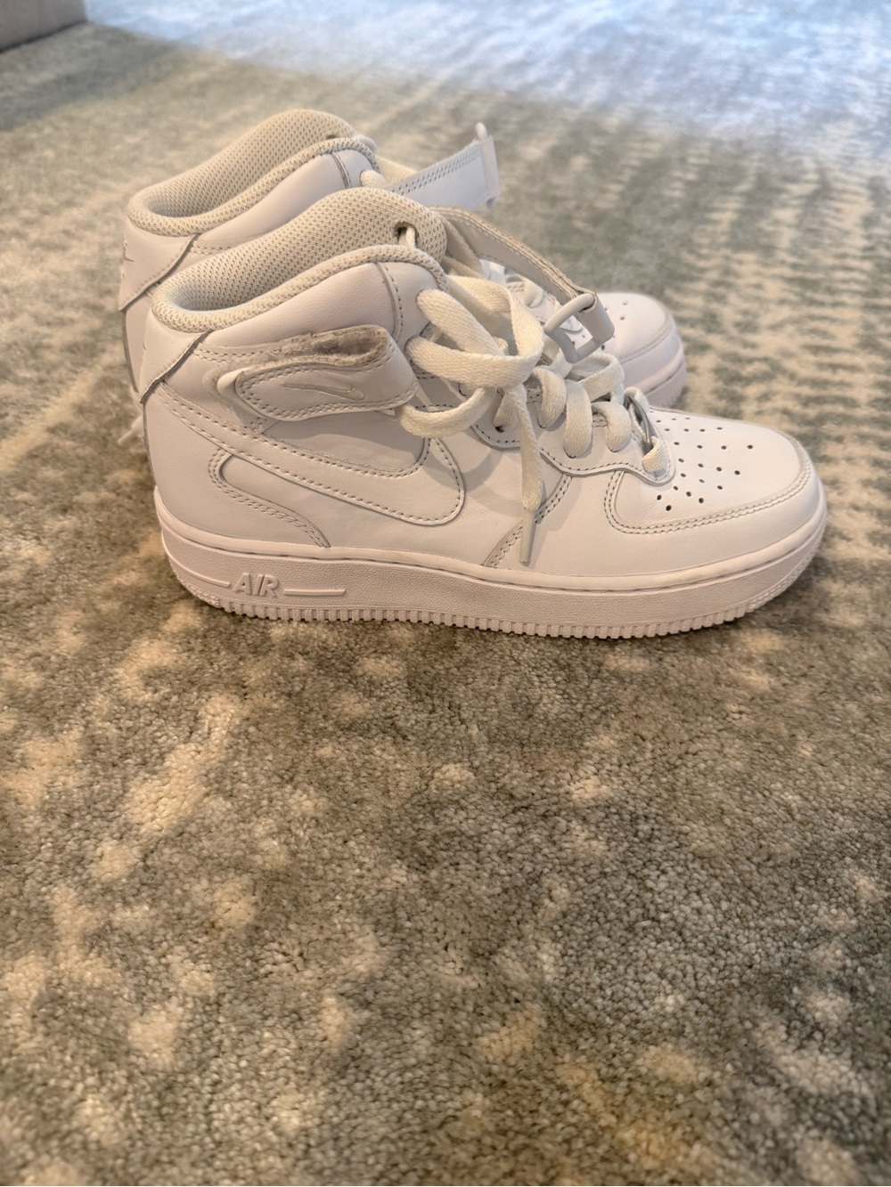 Nike Air Force ones White High-Top Sneakers with Lace-Up Closure